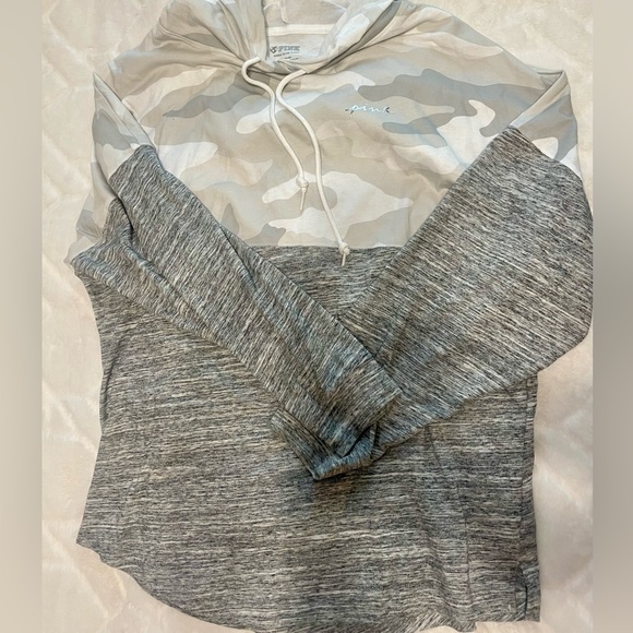 VS Pink Varsity Teeshirt Hoodie - Picture 2 of 5